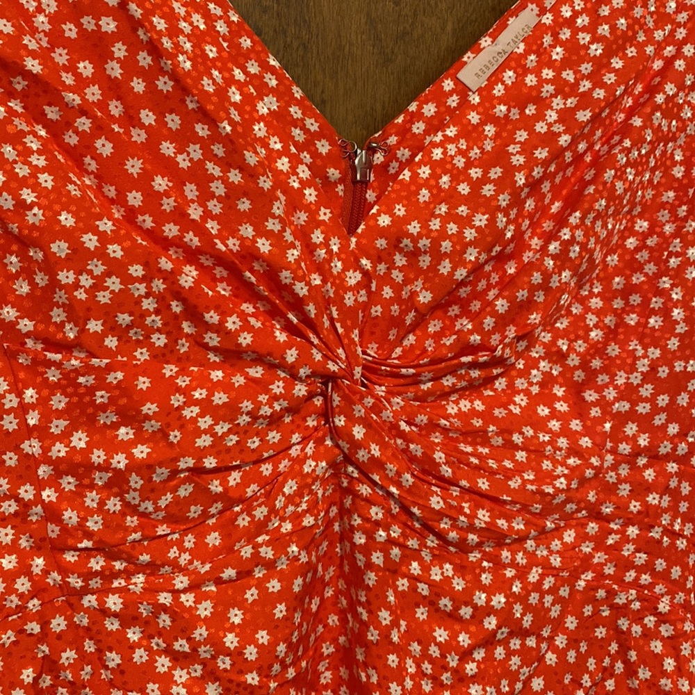 REBECCA TAYLOR silk blend sleeveless top. Back zipper. Peplum hem. Size US 8. - Picture 5 of 10
